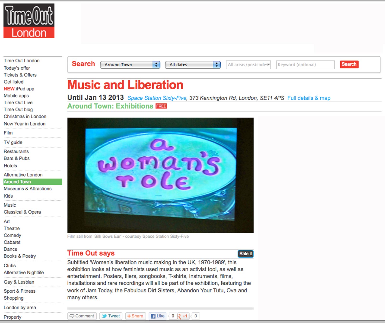 Music & Liberation, Timeout Online
